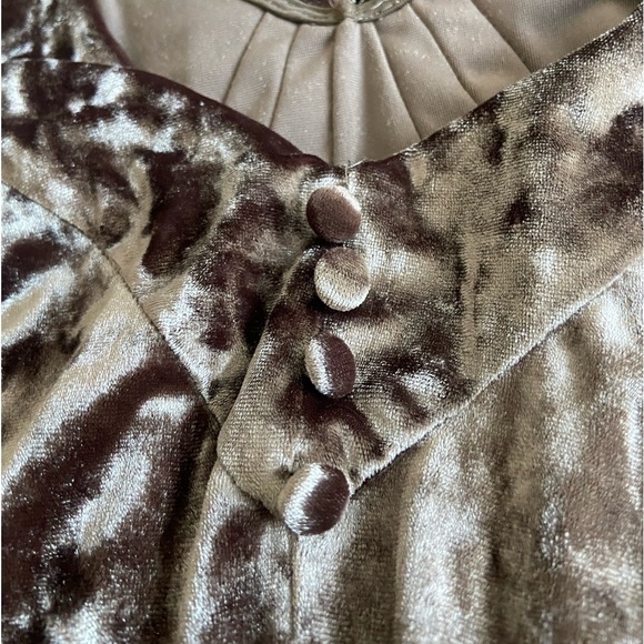Vintage Mango velvet midi dress soft brown size S-M - Picture 11 of 11